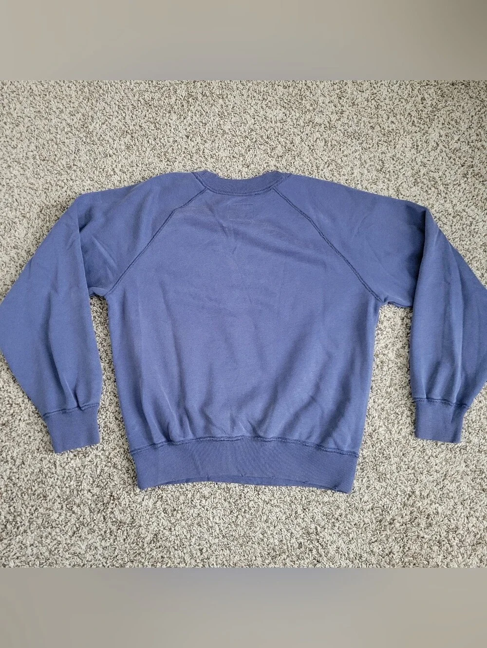 Abercrombie & Fitch Sweatshirt Maine Blue White Distressed Raglan Small